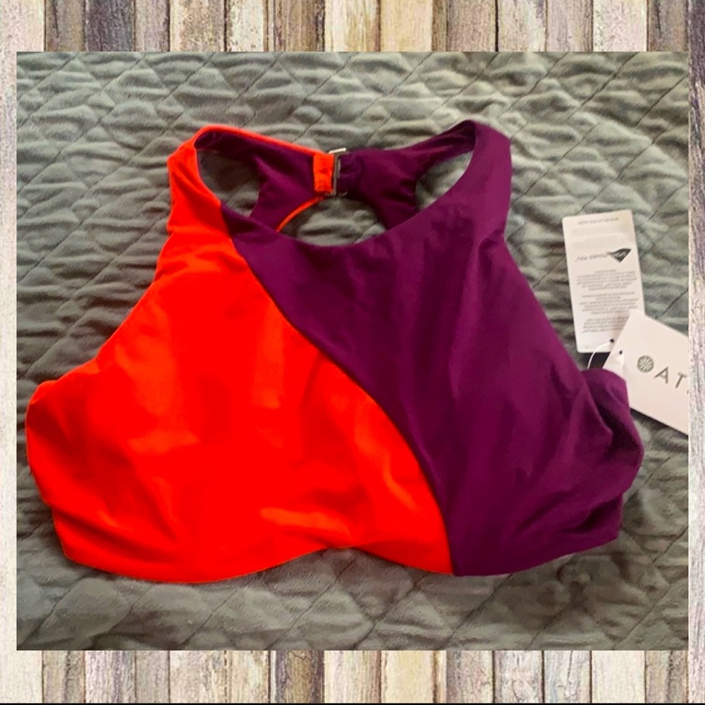 ATHLETA asymmetric COLORBLOCK high neck EUC